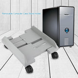 Removable Computer Case Stand Holder Bracket Desktop Mainframe Storage Rack with Brake(White) In Australia - Darrahopens
