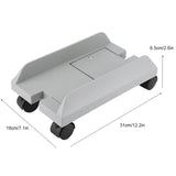 Removable Computer Case Stand Holder Bracket Desktop Mainframe Storage Rack with Brake(White)