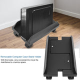 Removable Computer Case Stand Holder Bracket Desktop Mainframe Storage Rack with Brake(Black) In Australia - Darrahopens