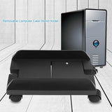 Removable Computer Case Stand Holder Bracket Desktop Mainframe Storage Rack with Brake(Black) In Australia - Darrahopens