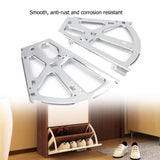 2Pcs Stainless Steel Shoes Drawer Cabinet Hinges Turing Rack Replacement Fittings(2 Layers)