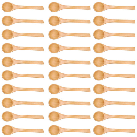 30pcs Mini Natural Wooden Children Spoon Kitchen Condiment Tool In Australia - Darrahopens