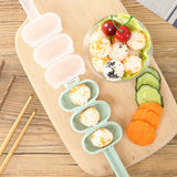 Rice Ball Mold Sushi Balls Maker Mould with Spoon Kitchen Cooking Tools Set for Baby(Beige)