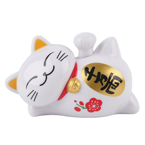 Solar Powered Adorable Lazy Lying Waving Beckoning Fortune Lucky Cat Car Accessories(#2) In Australia - Darrahopens