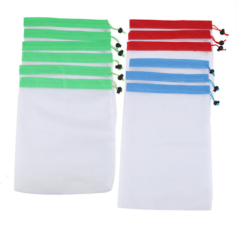 12Pcs Reusable Drawstring Mesh Bags Fruit Vegetable Sacks Storage Shopping Bag Toys Pouch In Australia - Darrahopens