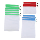 12Pcs Reusable Drawstring Mesh Bags Fruit Vegetable Sacks Storage Shopping Bag Toys Pouch In Australia - Darrahopens