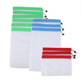 12Pcs Reusable Drawstring Mesh Bags Fruit Vegetable Sacks Storage Shopping Bag Toys Pouch In Australia - Darrahopens
