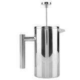 Double Walled Stainless Steel Coffee Maker French Press Tea Pot with Filter (800ML)