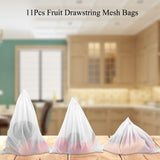 11Pcs Reusable Drawstring Mesh Bags Fruit Vegetable Sacks Storage Toys Pouch Shopping Bag