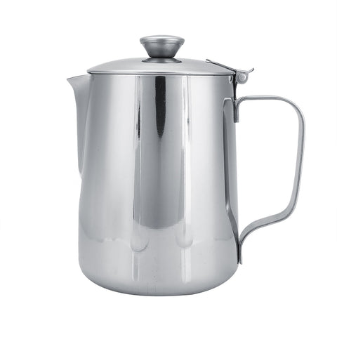 Stainless Steel Coffee Cup Mug Milk Frothing Pitcher Jug with Lid for Latte Coffee Art(600ml) In Australia - Darrahopens