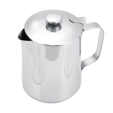 Stainless Steel Coffee Cup Mug Milk Frothing Pitcher Jug with Lid for Latte Coffee Art(600ml) In Australia - Darrahopens
