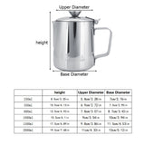Stainless Steel Coffee Cup Mug Milk Frothing Pitcher Jug with Lid for Latte Coffee Art(600ml) In Australia - Darrahopens