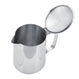 Stainless Steel Coffee Cup Mug Milk Frothing Pitcher Jug with Lid for Latte Coffee Art(600ml)