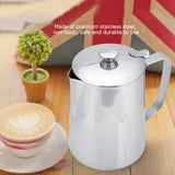 Stainless Steel Coffee Cup Mug Milk Frothing Pitcher Jug with Lid for Latte Coffee Art(1000ml)