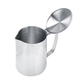Stainless Steel Coffee Cup Mug Milk Frothing Pitcher Jug with Lid for Latte Coffee Art(1000ml)