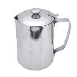 Stainless Steel Coffee Cup Mug Milk Frothing Pitcher Jug with Lid for Latte Coffee Art(1000ml)