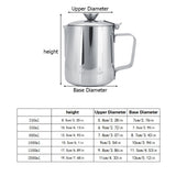 Stainless Steel Coffee Cup Mug Milk Frothing Pitcher Jug with Lid for Latte Coffee Art(1500ml)