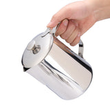 Stainless Steel Coffee Cup Mug Milk Frothing Pitcher Jug with Lid for Latte Coffee Art(1500ml)