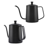 550ml Stainless Steel Long Gooseneck Coffee Pot Kettle with Lid for Home Kitchen Coffee Shop
