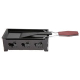 Portable NOn Stick Cheese Raclette Rotaster Baking Tray Stove with Wodd Handle Grilling Tool
