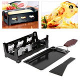Portable NOn Stick Cheese Raclette Rotaster Baking Tray Stove with Wodd Handle Grilling Tool