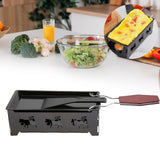 Portable NOn Stick Cheese Raclette Rotaster Baking Tray Stove with Wodd Handle Grilling Tool