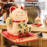 Solar Powered Welcoming Cat Adorable Waving Beckoning Fortune Lucky Cat Home Car Decor(Golden) In Australia - Darrahopens