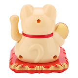 Solar Powered Welcoming Cat Adorable Waving Beckoning Fortune Lucky Cat Home Car Decor(Golden)