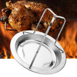1Pc Stainless Steel Upright Roast Chicken Holder Roaster Rack Barbecue Grilling BBQ Tools