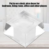 8cm Clear Crystal Ball Transparent Galaxies Sphere Fortune Ball Home Office Decor(Clear Base)