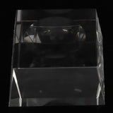 8cm Clear Crystal Ball Transparent Galaxies Sphere Fortune Ball Home Office Decor(Clear Base)