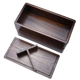 Natural Wooden Lunch Box Double Layer Rectangle Food Container for Picnic Sushi Bento In Australia - Darrahopens