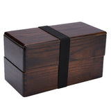 Natural Wooden Lunch Box Double Layer Rectangle Food Container for Picnic Sushi Bento In Australia - Darrahopens