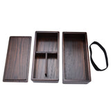 Natural Wooden Lunch Box Double Layer Rectangle Food Container for Picnic Sushi Bento