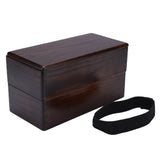 Natural Wooden Lunch Box Double Layer Rectangle Food Container for Picnic Sushi Bento In Australia - Darrahopens