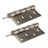 4in 3mm Stainless Steel Door Hinge Loose Pin Muffler Buffer Hinges Mute Bearing(Plating Yellow)