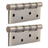 4in 3mm Stainless Steel Door Hinge Loose Pin Muffler Buffer Hinges Mute Bearing(Plating Yellow)
