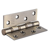 4in 3mm Stainless Steel Door Hinge Loose Pin Muffler Buffer Hinges Mute Bearing(Plating Yellow)