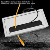 Square Aluminium Desk Computer Wire Cable Tidy Outlet Insert Hole Top Cover(Medium)