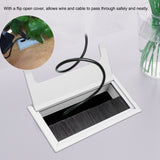 Square Aluminium Desk Computer Wire Cable Tidy Outlet Insert Hole Top Cover(Medium)