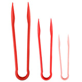 3 PCS Multifunctional Plastic Bread Tongs Food Clamps for Home Bakery (Red)