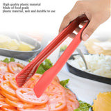 3 PCS Multifunctional Plastic Bread Tongs Food Clamps for Home Bakery (Red)