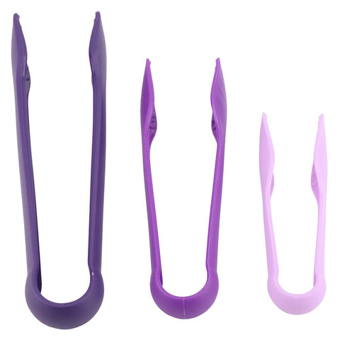 3 PCS Multifunctional Plastic Bread Tongs Food Clamps for Home Bakery (Purple) In Australia - Darrahopens
