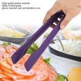 3 PCS Multifunctional Plastic Bread Tongs Food Clamps for Home Bakery (Purple)