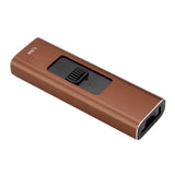 Portable Electronic USB Charging Flameless Windproof Cigar Cigarette Lighter Male Gifts(Coffee)