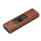 Portable Electronic USB Charging Flameless Windproof Cigar Cigarette Lighter Male Gifts(Coffee)