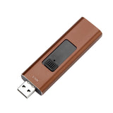 Portable Electronic USB Charging Flameless Windproof Cigar Cigarette Lighter Male Gifts(Coffee)