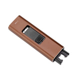 Portable Electronic USB Charging Flameless Windproof Cigar Cigarette Lighter Male Gifts(Coffee)