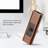 Portable Electronic USB Charging Flameless Windproof Cigar Cigarette Lighter Male Gifts(Coffee)