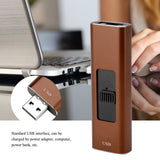 Portable Electronic USB Charging Flameless Windproof Cigar Cigarette Lighter Male Gifts(Coffee)